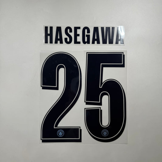 Official #25 Hasegawa 25/26 Manchester City Home Name and Number set Club Font