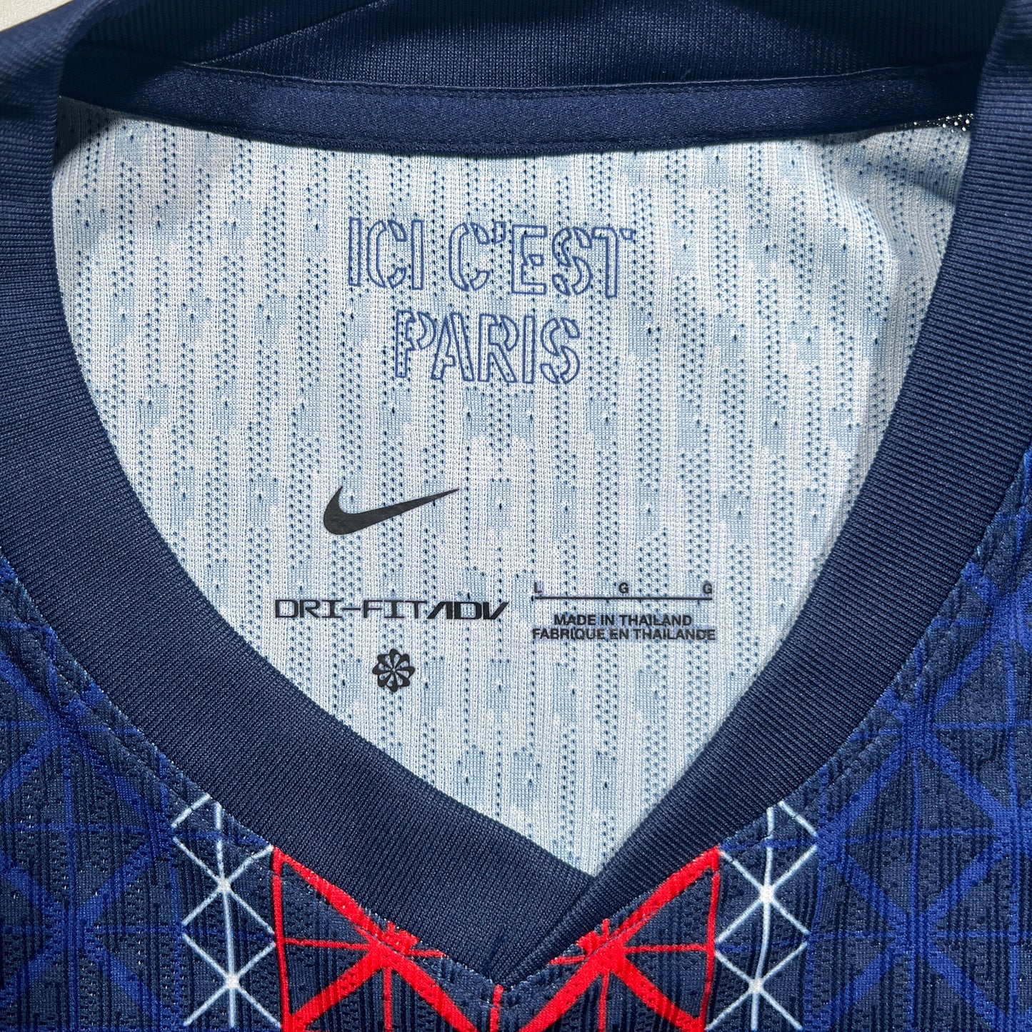 Official #10 O. Dembele 25/26 Paris Saint-Germain Home Authentic Shirt Ligue 1 Full Patch Size L