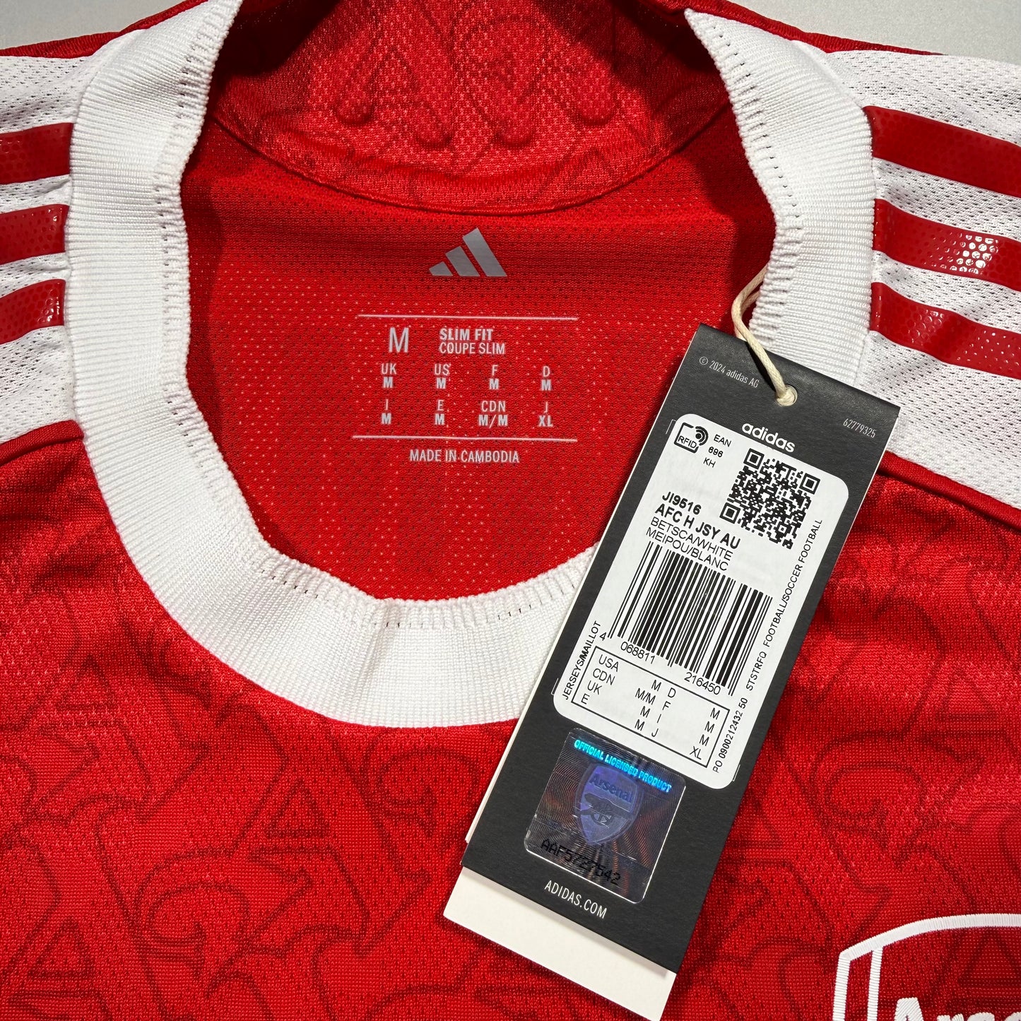 Official #56 Dowman 25/26 Arsenal Home Authentic Shirt EU Edition