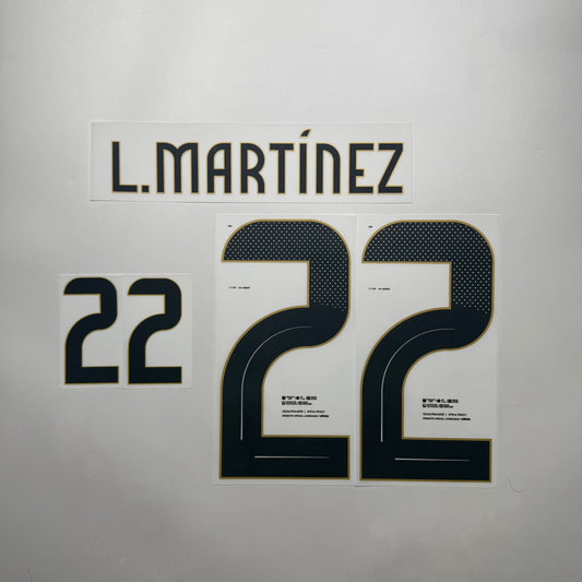 #22 L. Martinez 2024 Argentine Home Name & Number set Official