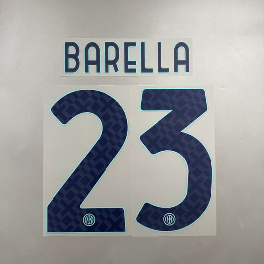 Official #23 Barella 25/26 Inter Milan Away Name and Number set