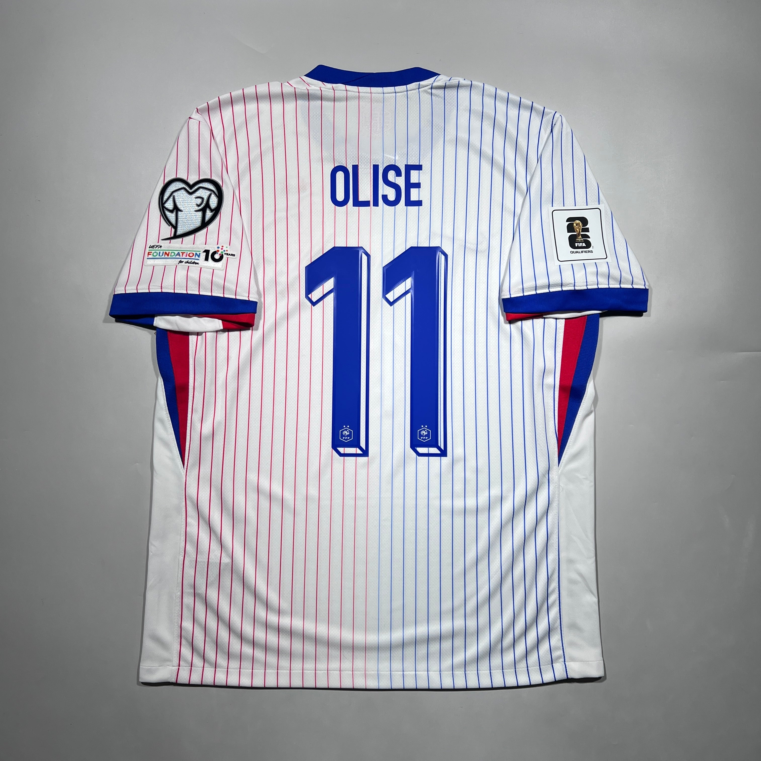 フランス WC26アウェイ オリセ ユニフォーム Official #11 Olise 2024 France Away Stadium Shirt FIFA World Cup