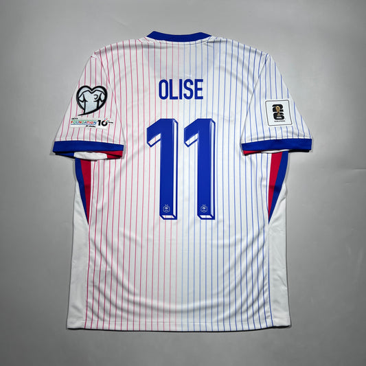 Official #11 Olise 2024 France Away Stadium Shirt FIFA World Cup 2026 European Qualifiers Patch Size L