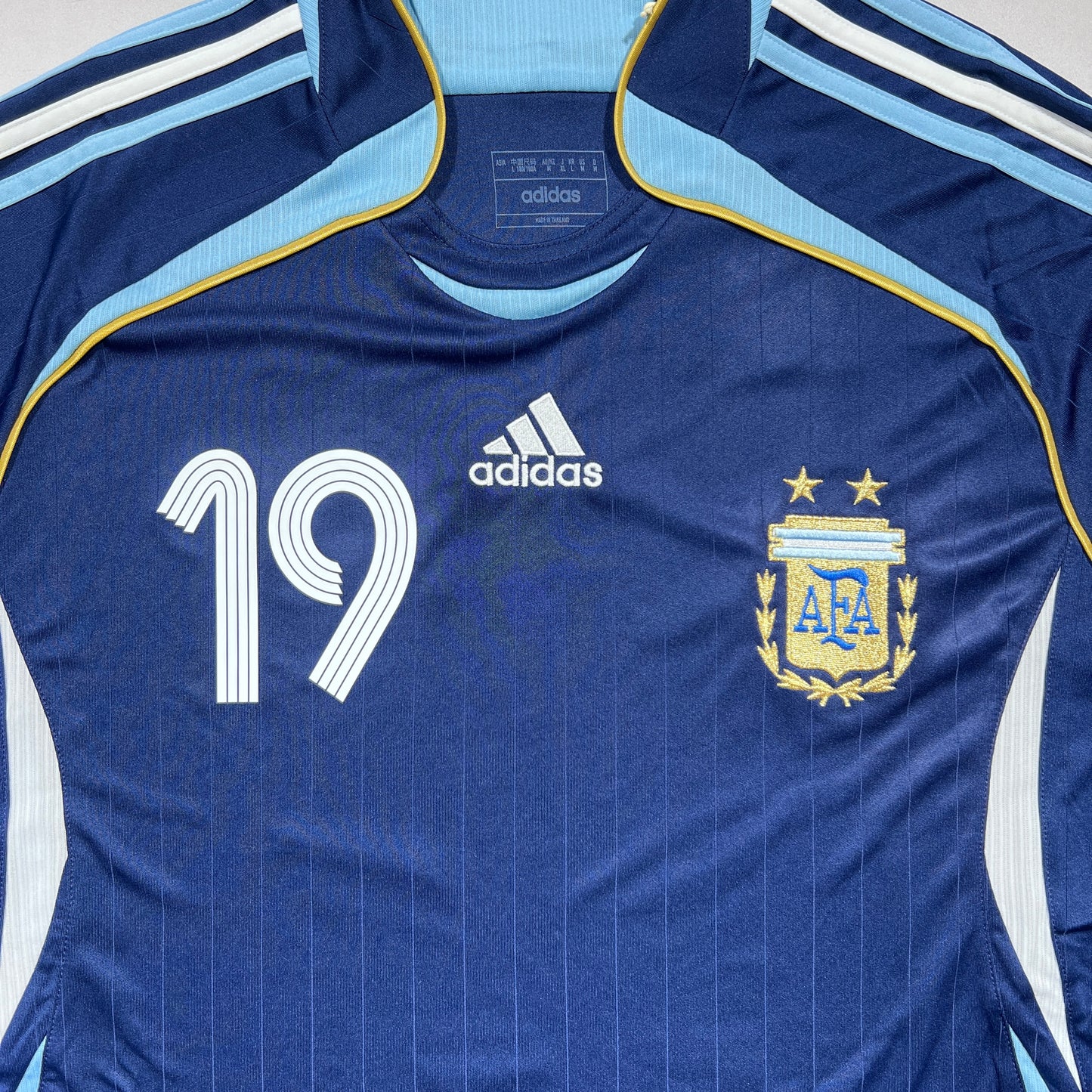 Pre-Order Official #19 Messi 2006 Argentina Away Stadium Shirt + 2006 FIFA World Cup Patch Germany