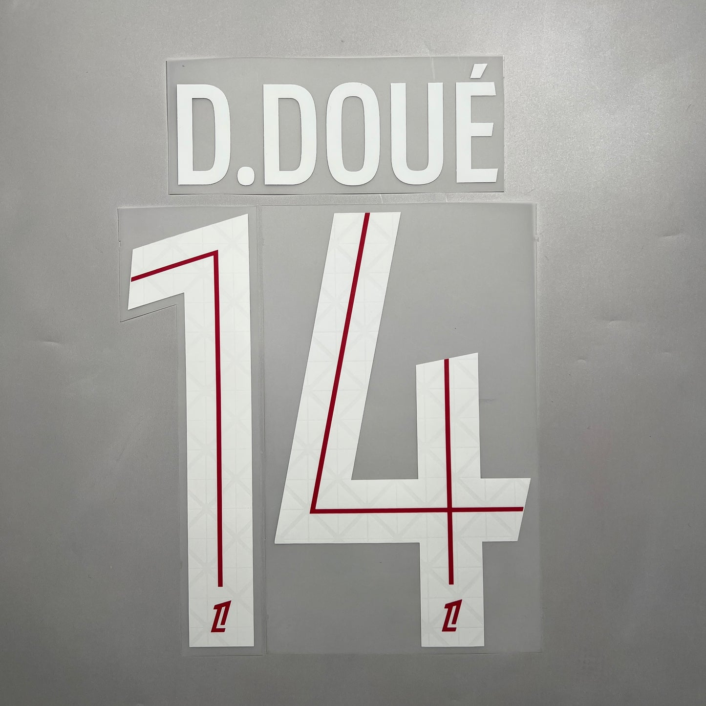 Official #14 D. Doue 25/26 Paris Saint-Germain Home Ligue 1 Font Full Patch set
