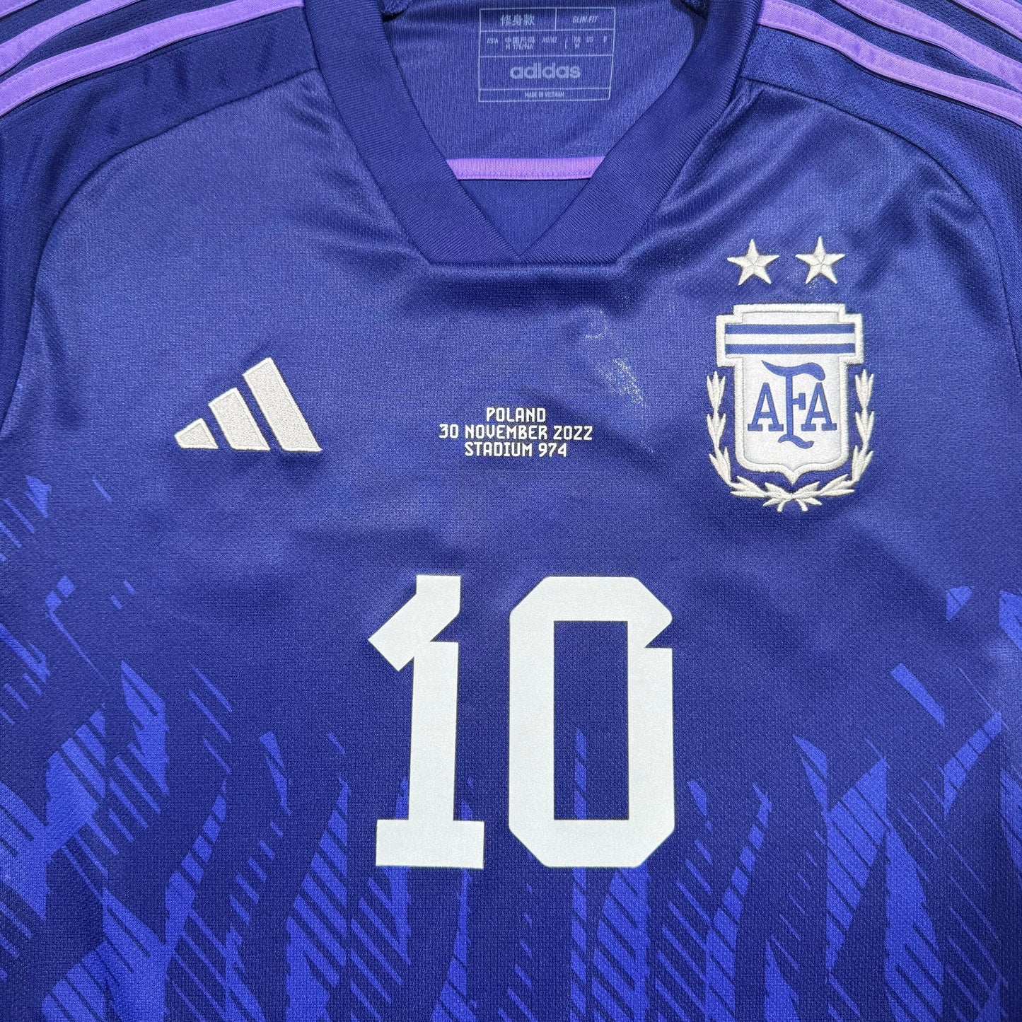 Official #10 Messi 2022 Argentina Away Stadium Shirt Qatar World Cup Argentina vs Poland