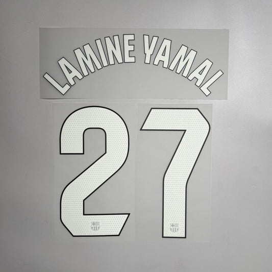 #27 Lamine Yamal 23/24 Barcelona Home Name & Number set La Liga Font