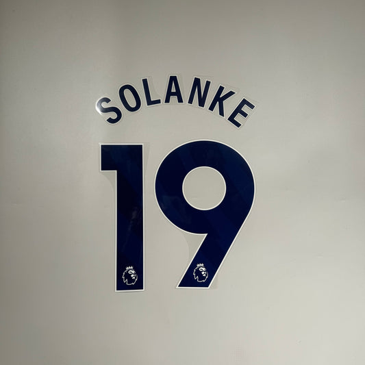 #19 Solanke | 23-26 Tottenhma Hotspur Home Name & Number set