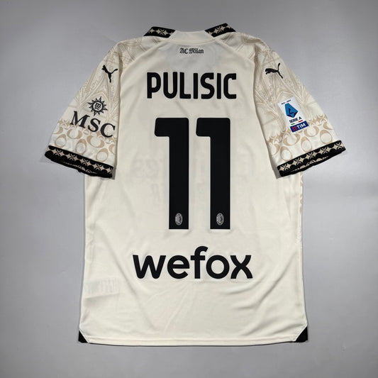 Official #11 Pulisic 23/24 AC Milan×Pleasures 4th Stadium Shirt