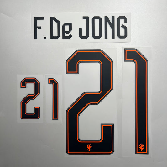 Official #21 F.De Jong 2026 Holland Home Name & Number set