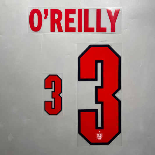 Official #3 O'reilly 2026 England Home Name & Number set