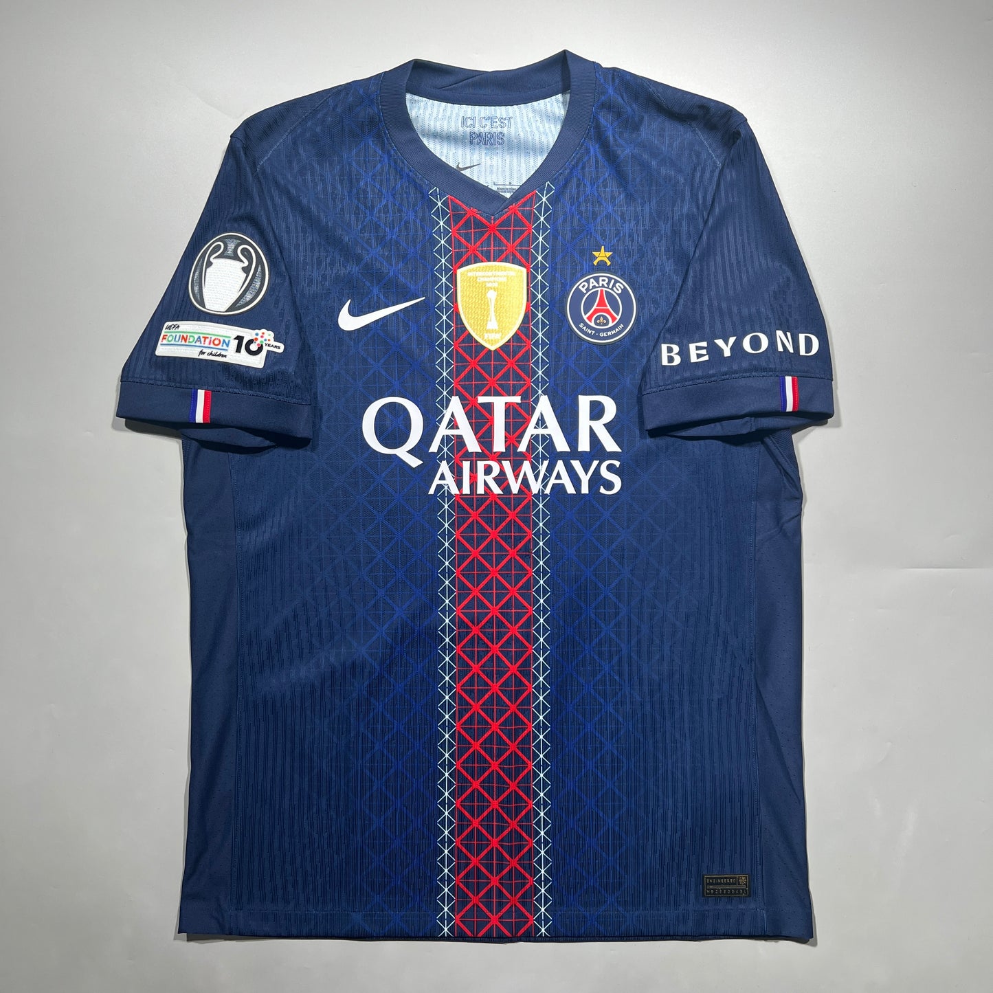 Official #14 Doue 25/26 PSG Home Authentic Shirt Size L