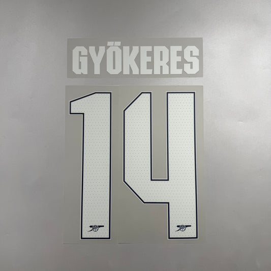 Official #14 Gyokeres 25/26 Arsenal HomeName and Number set Club Font