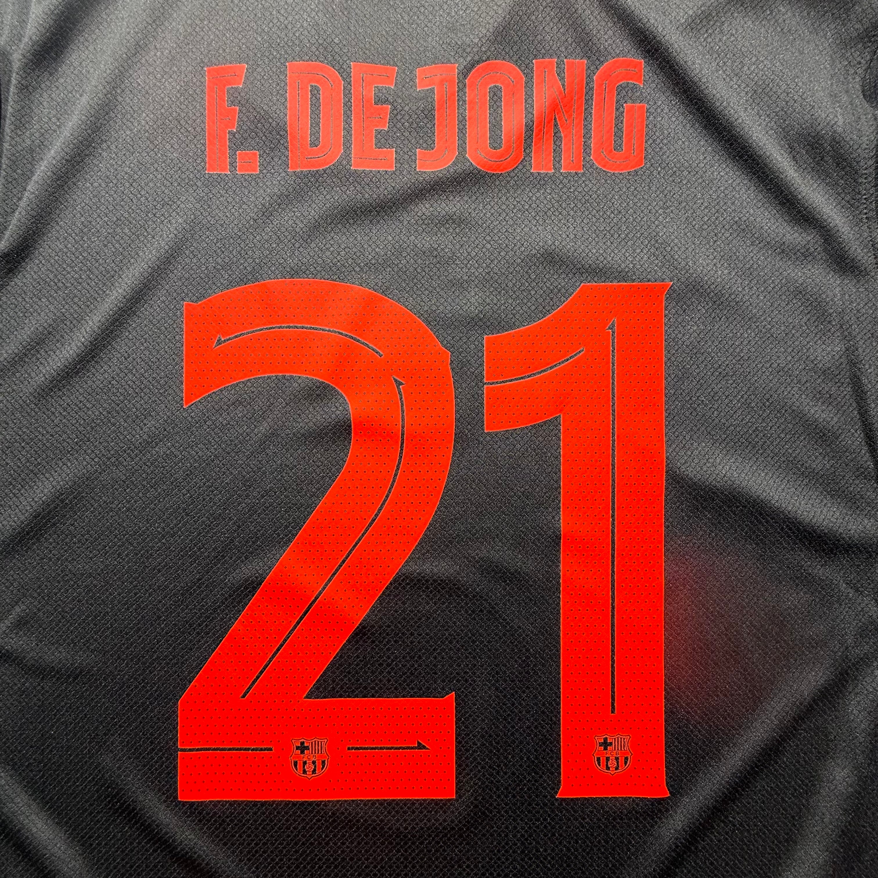 Official #21 F.De Jong 24/25 FC Barcelona Away Stadium Shirt UCL