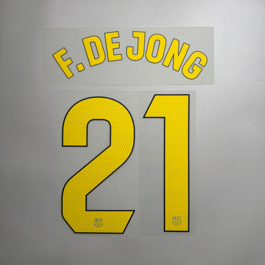 #21 F. De Jong 25/26 Barcelona Home Name & Number set La Liga Font