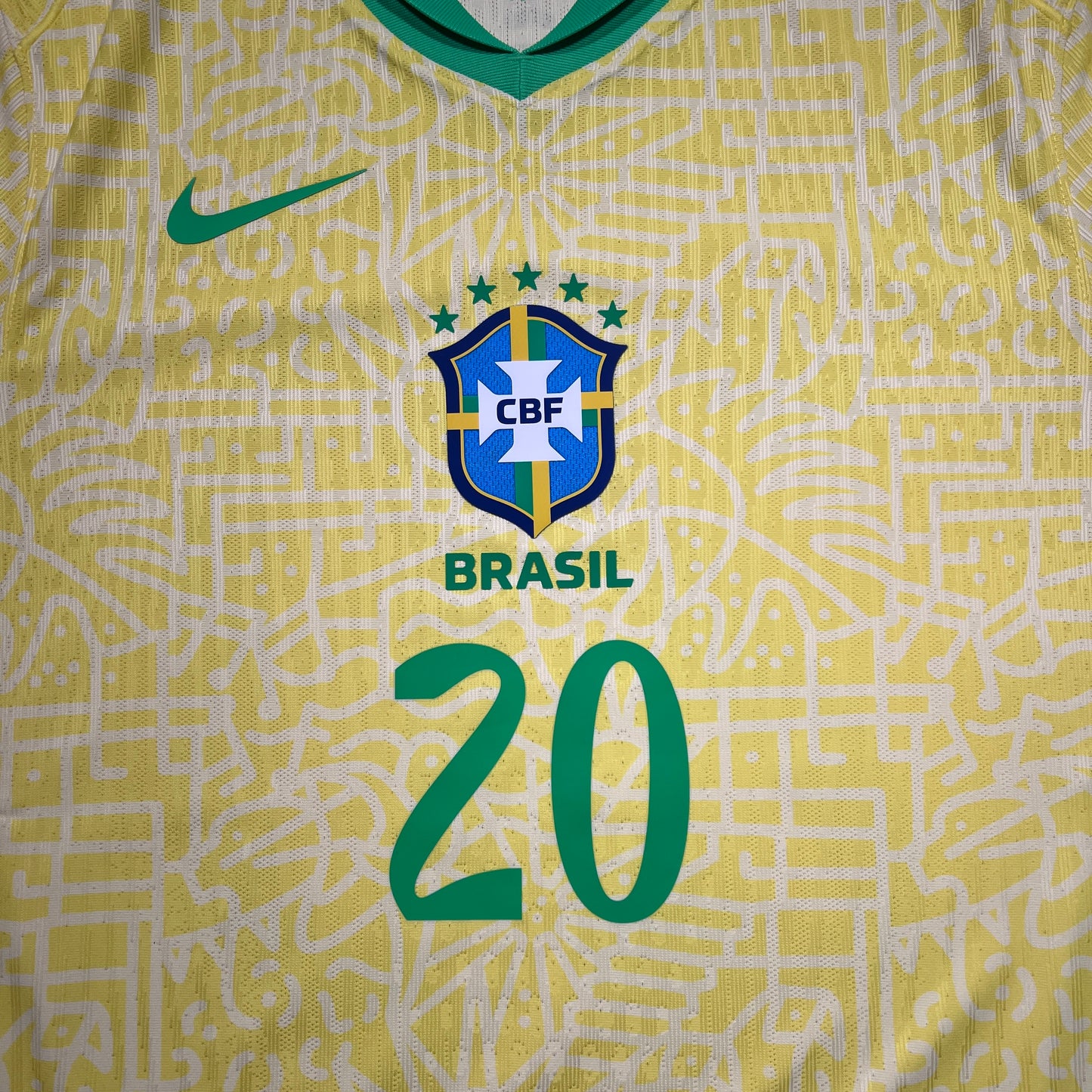 Official #20 Estevao 2024 Brazil Home Authentic Shirt First Goal