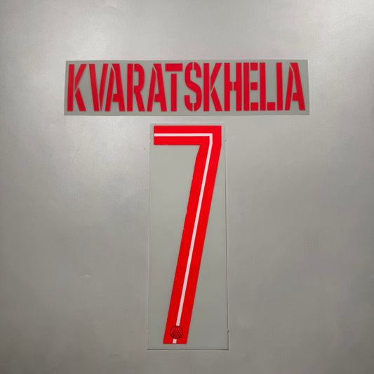 Official #7 Kvaratskhelia 25/26 Paris Saint-Germant （PSG）4th Name & Number set Club Font