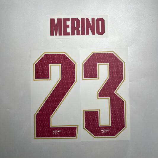 Official #23 Merino 25/26 Arsenal 3rd Name and Number set Club Font