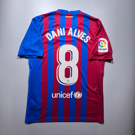 [Pre-Order] Official #8 Dani Alves 21/22 FC Barcelona Home Stadium Shirt La Liga Nike CV7891-428
