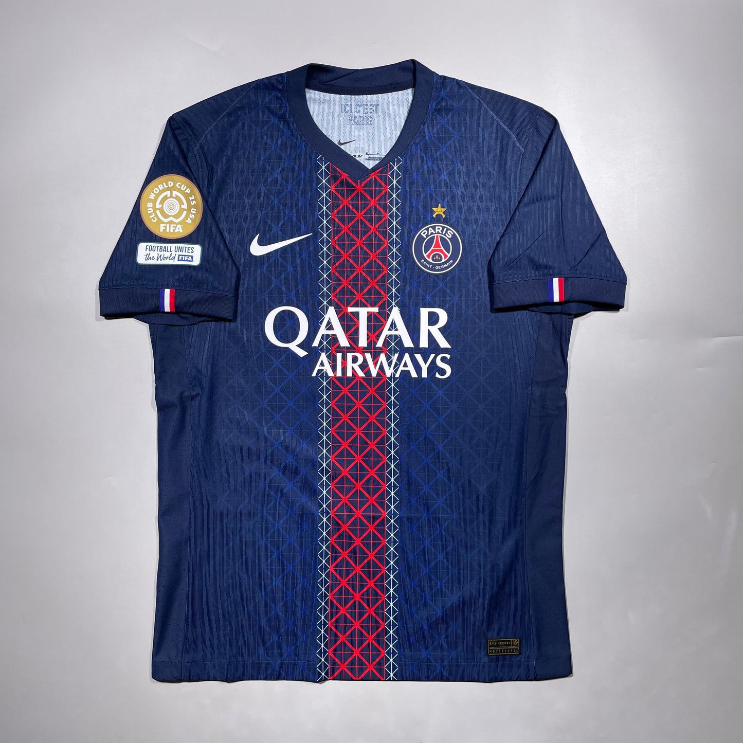 Official #14 D. Doue 25/26 Paris Saint-Germant(PSG) Home Authentic Shirt FIFA Club World Cup 25 USA Official Player Patch