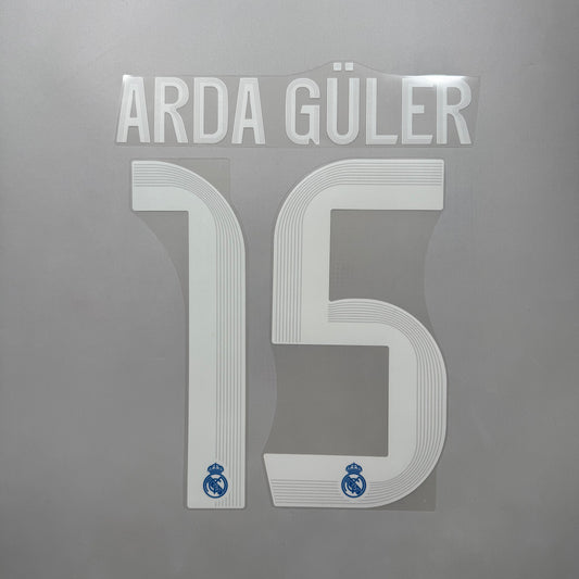 #15 Arda Guler 25/26 Real Madrid 3rd Name and Number set Official