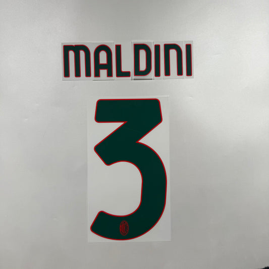 Official #3 Maldini 25/26 AC Milan 3rd Name and Number set