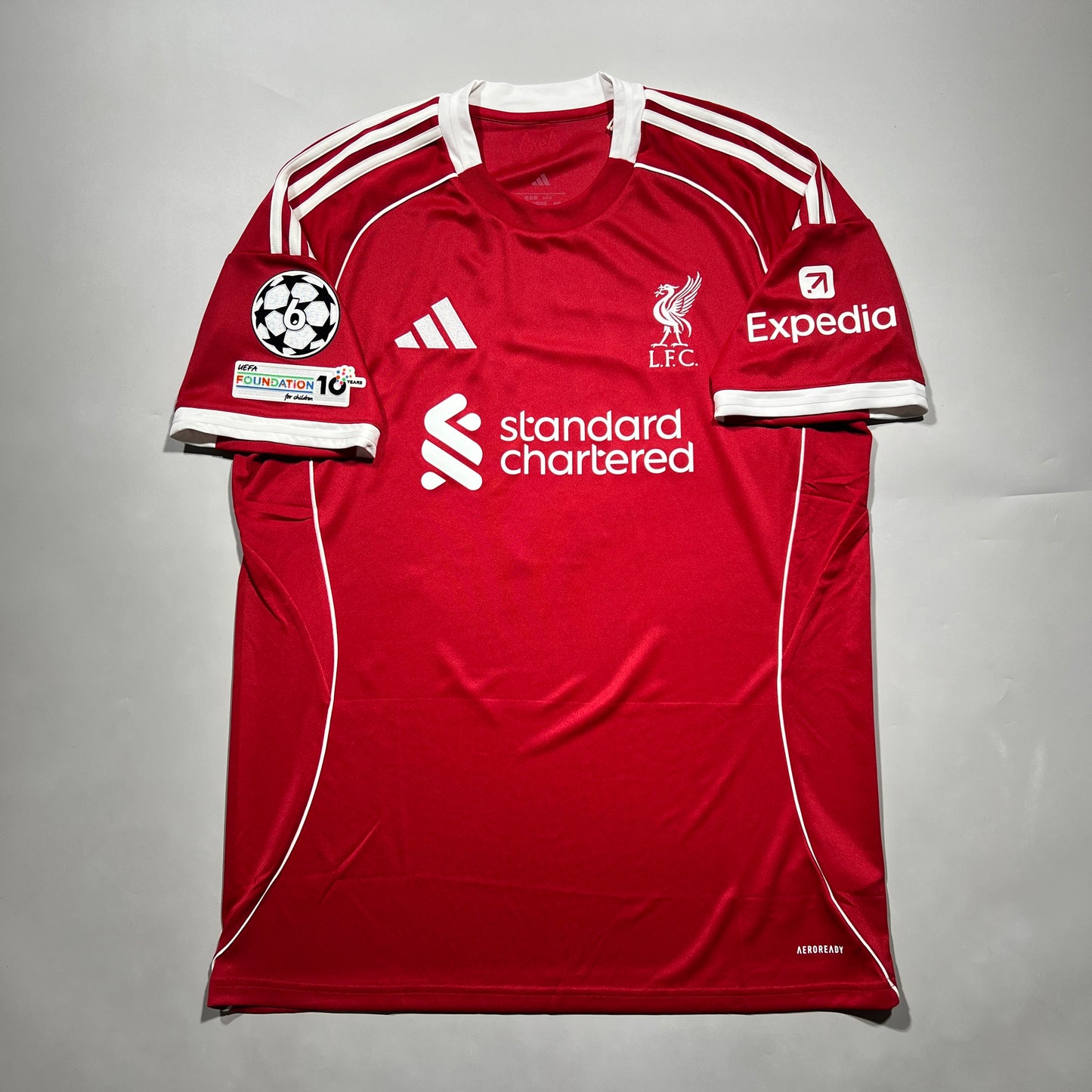 Official #4 Virgil 25/26 Liverpool Home Stadium Shirt UCL Size L (JP:2XL)