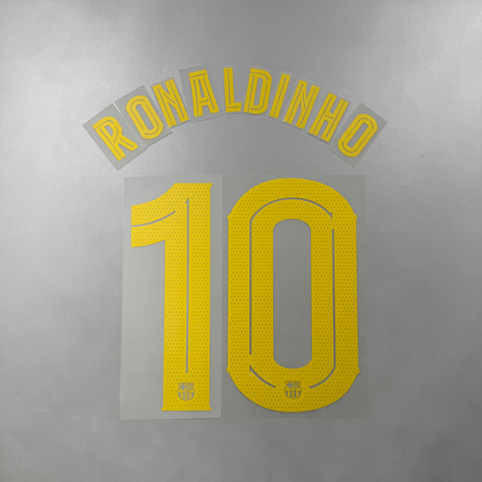 Official #10 Ronaldinho 25/26 FC Barcelona Home Name and Number set Club Font
