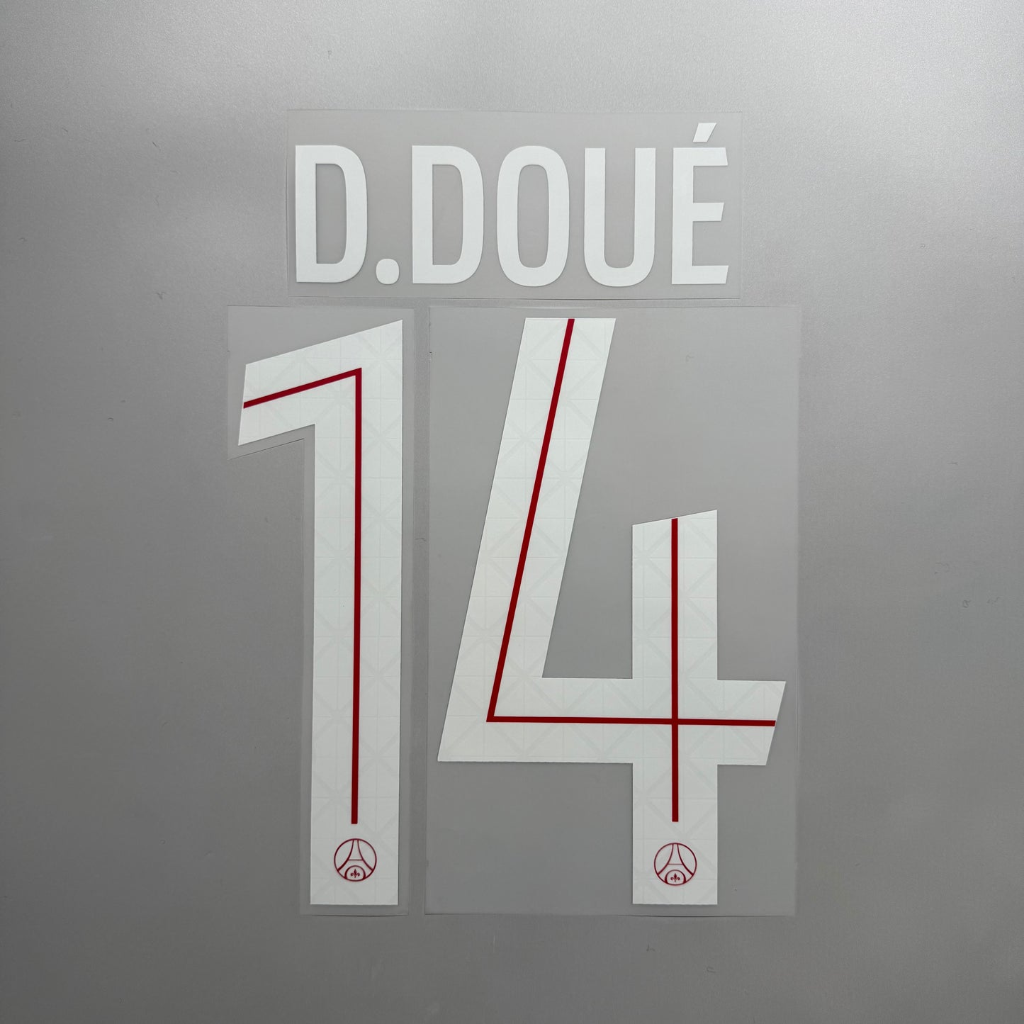 #14 Doue 25/26 Paris Saint-Germain (PSG) Home Name & Number set Club Font