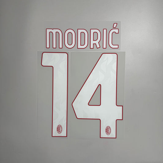 #14 Modric 25/26 AC Milan Home Name & Number set Club Font