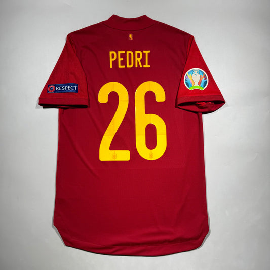 Official #26 Pedri 2020 Spain Home Authentic Shirt UEFA Euro 2020 Size S/M＝JP:L