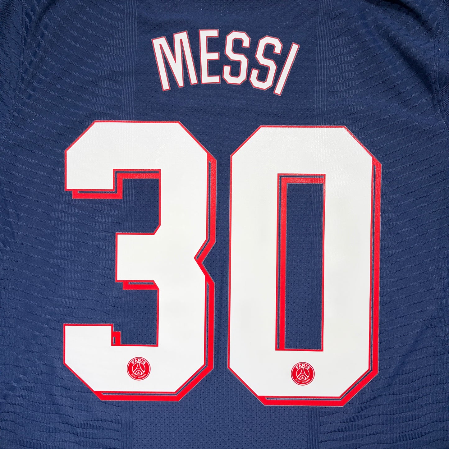 Official #30 Messi 21/22 PSG Home Authentic Shirt Champions League Size L