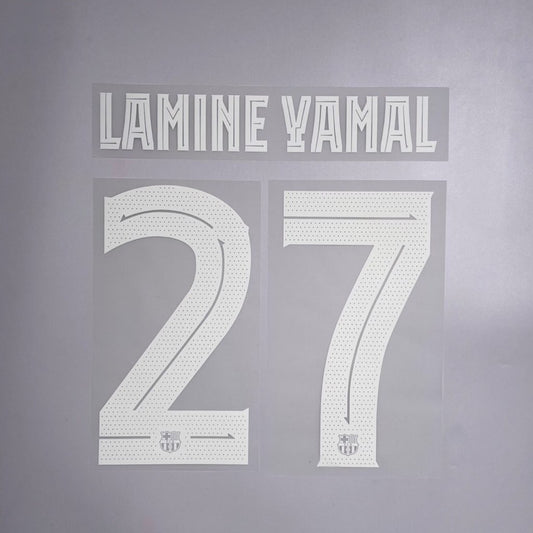 #27 Lamine Yamal 23/24 Barcelona Home Name & Number set Club Font