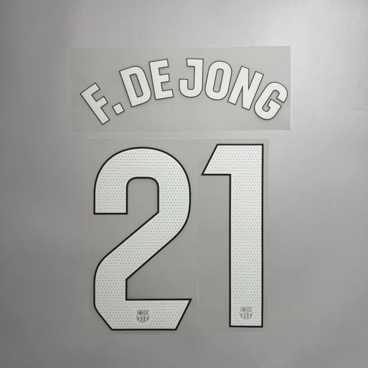 #21 F. De Jong 25/26 Barcelona 3rd Name & Number set La Liga Font
