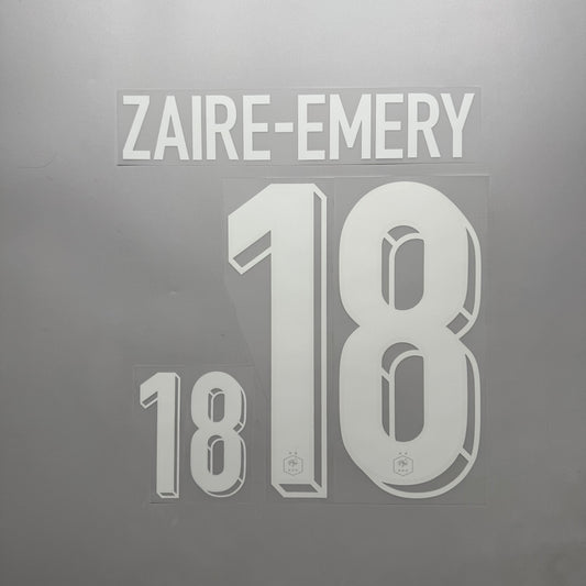 #18 Zaire-Emery 2024 France Home Name & Number set Official