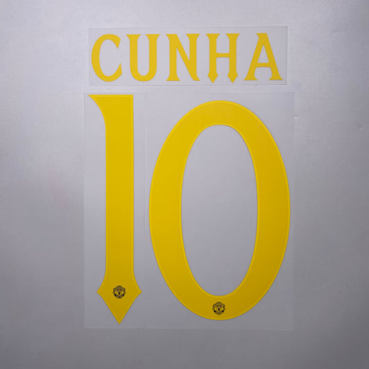 #10 Cunha 25/26 Manchester United 3rd Name & Number set Club Font