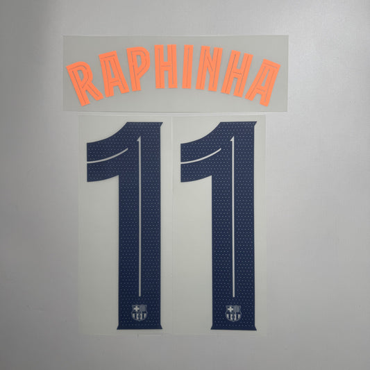 #11 Raphinha 25/26 Barcelona 3rd Name & Number set Club Font
