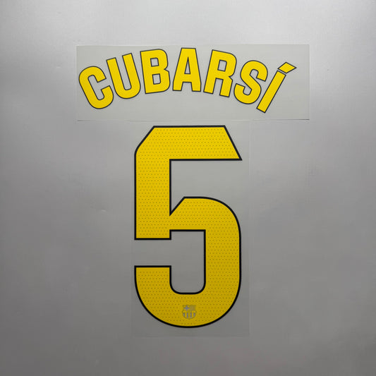 #5 Cubarsi 25/26 Barcelona Home Name & Number set La Liga Font Official
