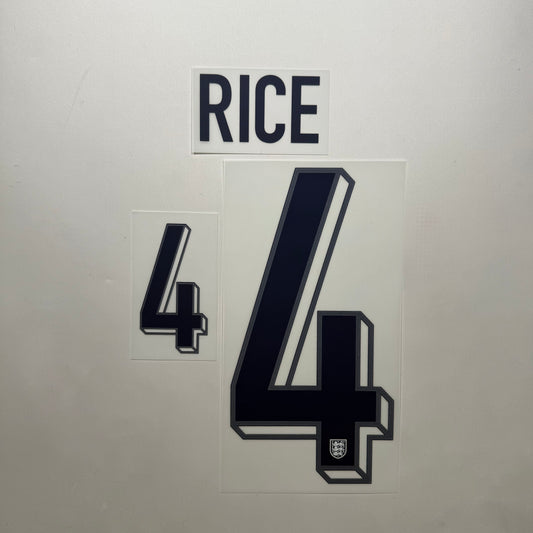 #4 Rice 2024 England Home Name & Number set