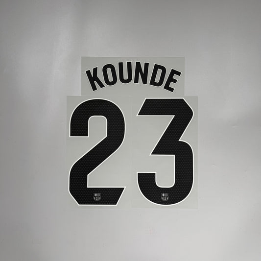 #23 Kounde 25/26 FC Barcelona Away Name & Number set