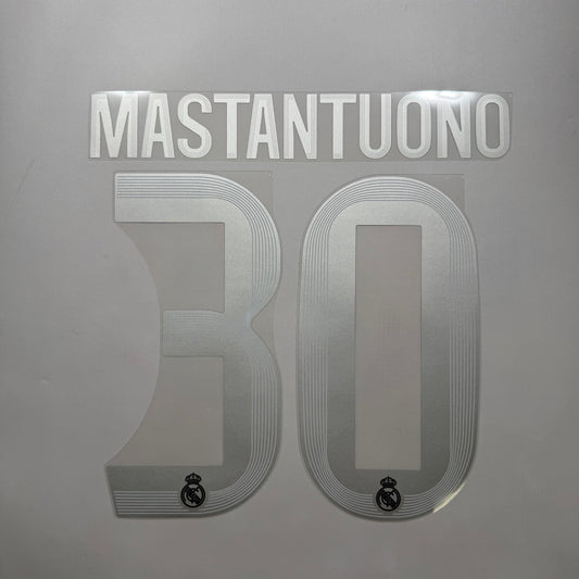 #30 Mastantuono 25/26 Real Madrid Away Name and Number set Official