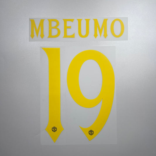 Official #19 Mbeumo 25/26 Manchester United 3rd Name & Number set Club Font