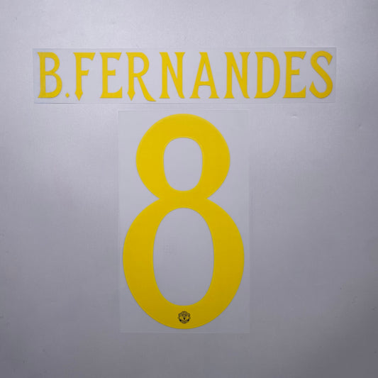 #8 B. Fernandes 25/26 Manchester United 3rd Name & Number set Club Font