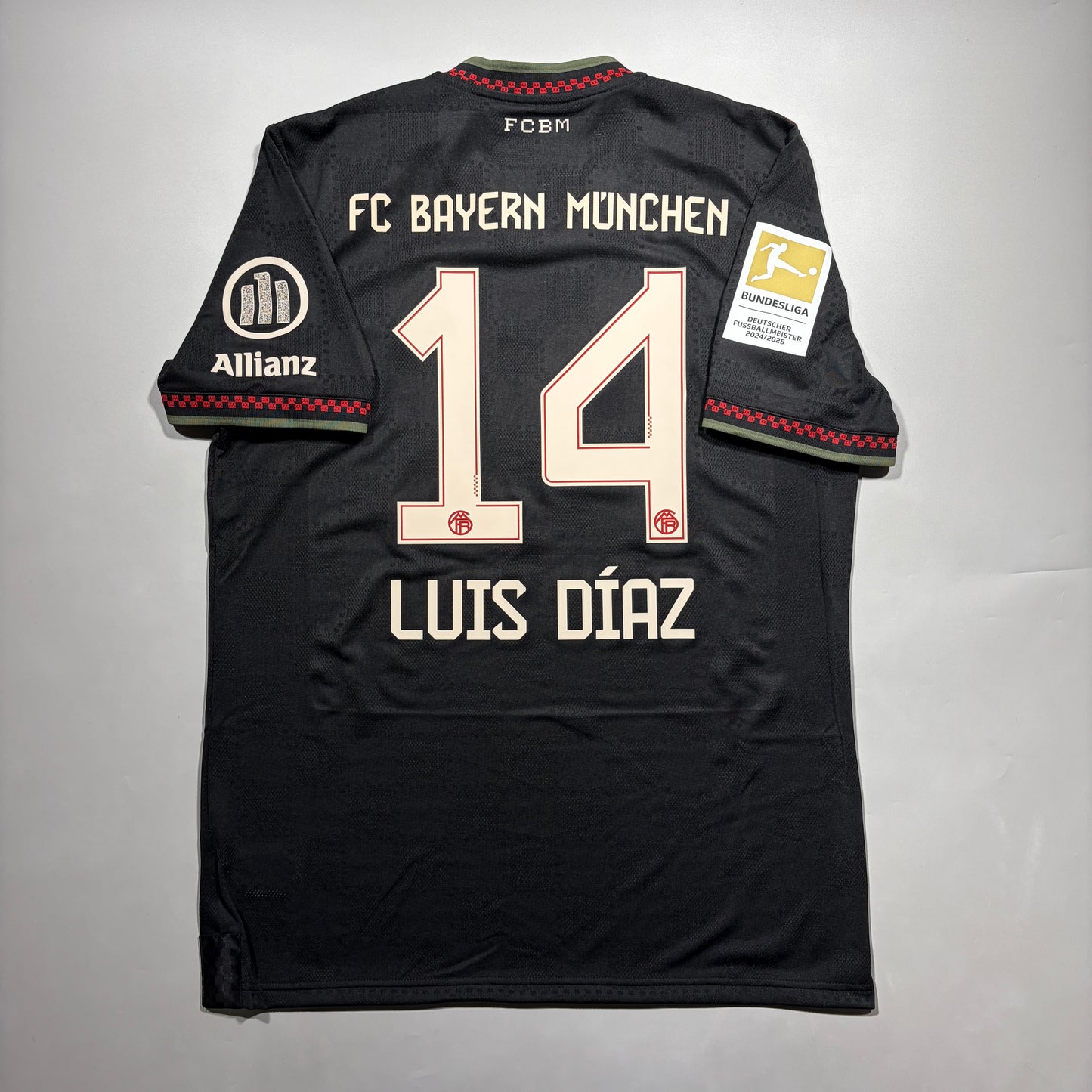 Official #14 Luis Diaz 25/26 Bayern Municn 3rd Authentic Shirt Size JP:2XL