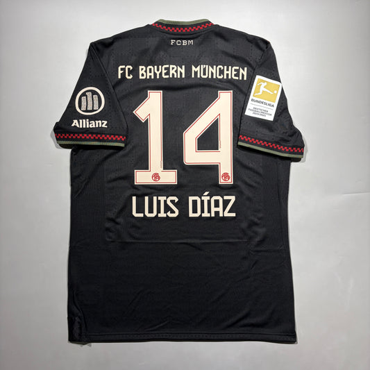 Official #14 Luis Diaz 25/26 Bayern Municn 3rd Authentic Shirt Size JP:2XL
