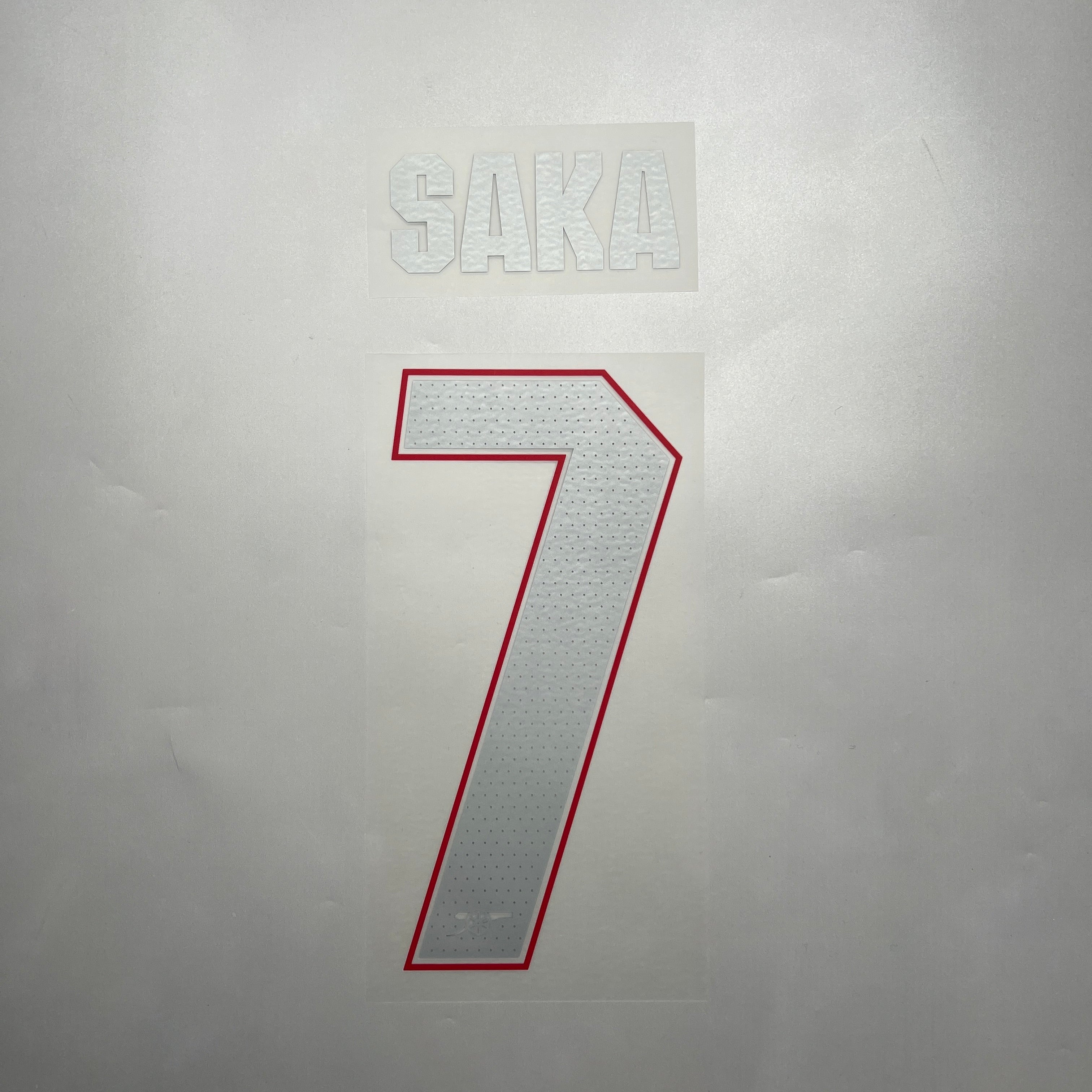 Official #7 Saka 25/26 Arsenal Away Name and Number set Club Font