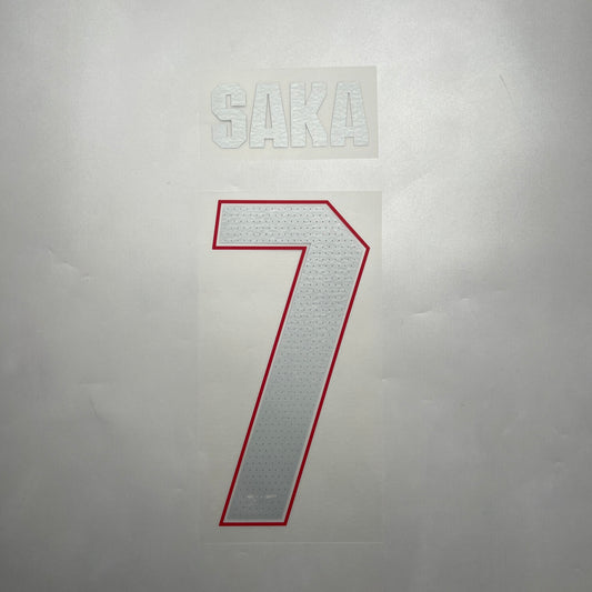 Official #7 Saka 25/26 Arsenal Away Name and Number set Club Font