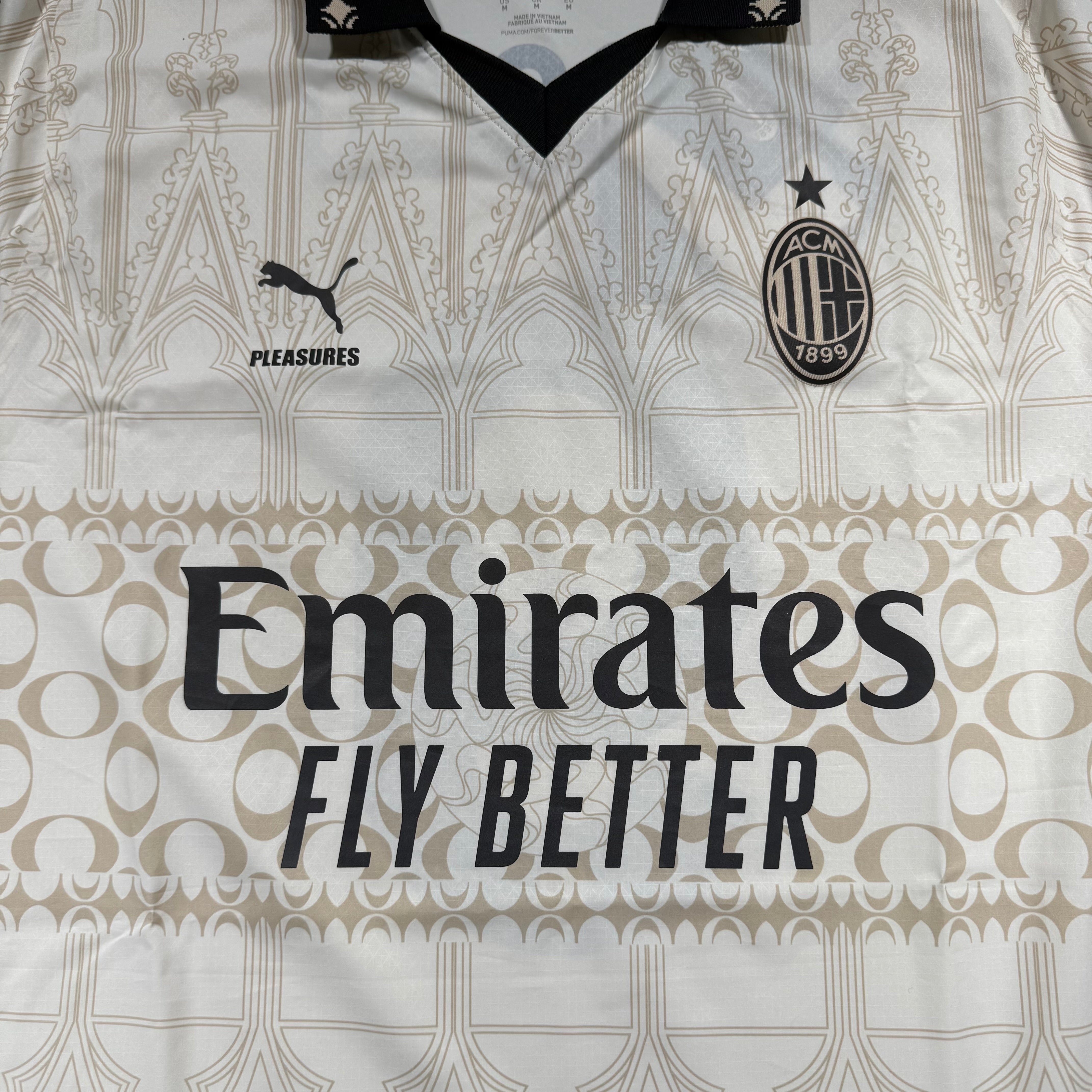 Official #9 Giroud 23/24 AC Milan × Pleasures 4th Authentic Shirt