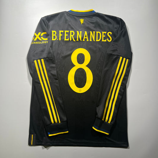Official #8 B.Fernandes 25/26 Manchester United 3rd Authentic Shirt Long Sleeve Size L(JP:2XL)