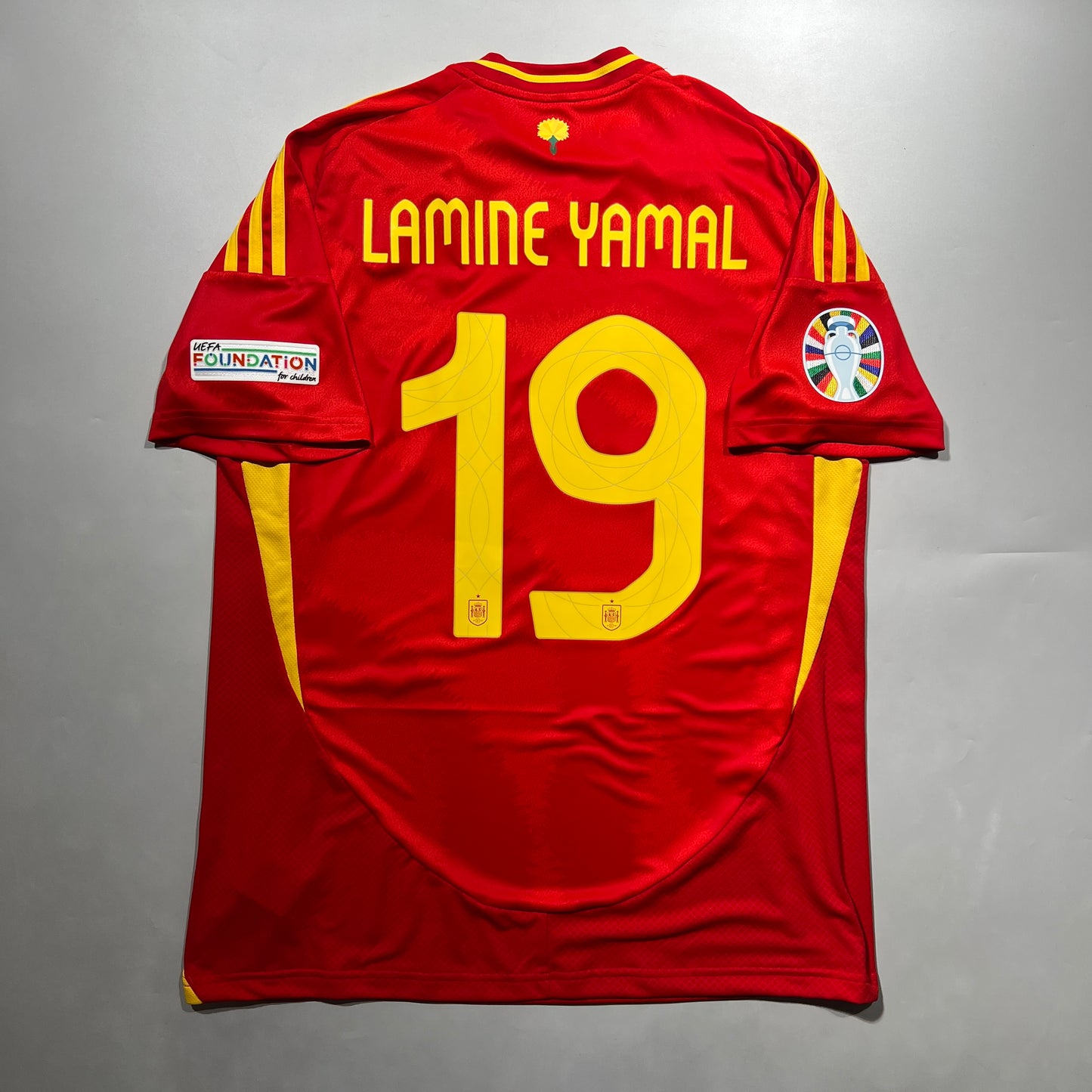 Official #19 Lamine Yamal 2024 Spain Home Stadium Shirt EURO2024 vs France Size JP:2XL